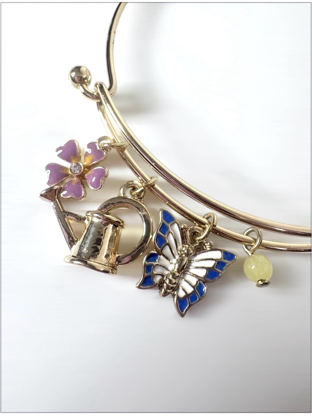 Avon 2018 Charming Gardener Charm Bracelet NIB Gold Tone Butterfly Flower